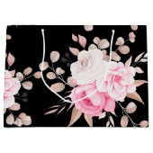 ピンク色の白い赤いフローラ ラージペーパーバッグ (正面)