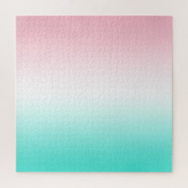 ピンク色の白とターコイズグラデーション ジグソーパズル