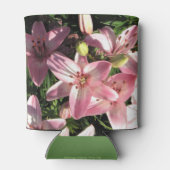 ピンク色の白アジアのユリ 缶クーラー (裏面)