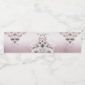 ピンク色の白フローラのウォーターボトルラベル ペットボトルラベル (シングルラベル)