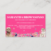 ピンク色の白猫ペット 名刺 (裏面)