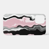 ピンク色の白黒抽象芸術 Case-Mate iPhoneケース (裏面 (横))