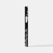 ピンク色の白黒抽象芸術 iPhoneケース (右側面)
