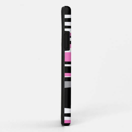 ピンク色の白黒 Case-Mate iPhoneケース (裏面/右)