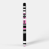 ピンク色の白黒 SAMSUNG GALAXYケース (右側面)