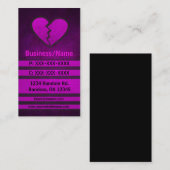ピンク色の破グランジ損したカスタムハート名刺 名刺 (正面/裏面)