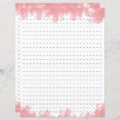 ピンク色の破線のひな形紙 (正面/裏面)