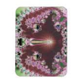 ピンク色の磁石で枠付き抽象芸術 マグネット (縦)