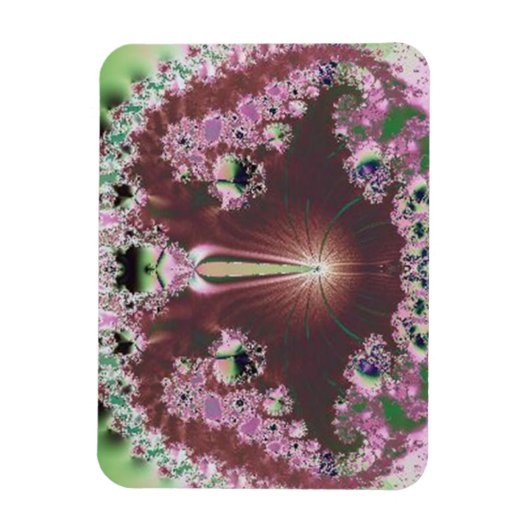 ピンク色の磁石で枠付き抽象芸術 マグネット (縦)