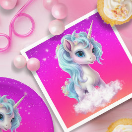 ピンク色の空で雲無地のに浮鮮やかかぶ スタンダードカクテルナプキン