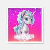 ピンク色の空で雲無地のに浮鮮やかかぶ スタンダードカクテルナプキン (正面)