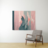 ピンク色の空の純粋ユニークで美しい視覚 タペストリー (インサイチュ(横))