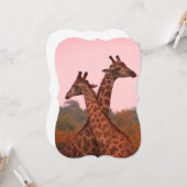 ピンク色の空を持つキリン カード (正面/裏面インサイチュ)