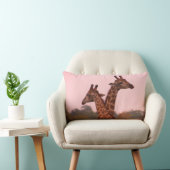 ピンク色の空を持つキリン ランバークッション (椅子)