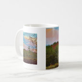 ピンク色の空を持つ鹿 コーヒーマグカップ (正面左)