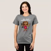 ピンク色の素敵な猫 トライブレンドTシャツ (正面全面)