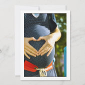 ピンク色の素朴緑のフローラ写真の赤ちゃんシャワー 招待状 (裏面)