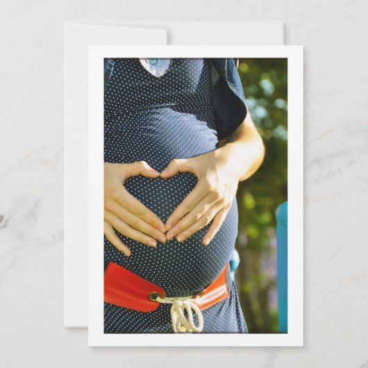 ピンク色の素朴緑のフローラ写真の赤ちゃんシャワー 招待状 (裏面)