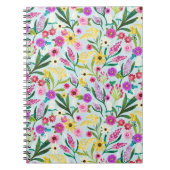ピンク色の紫と黄色の夏の野花 ノートブック (正面)