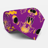 ピンク色の紫にハロウィーンのカボチャがあるパーティー ネクタイ (ロール)