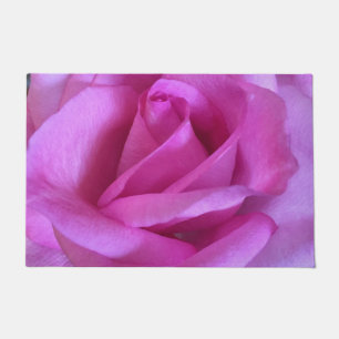 ピンク色の紫のバラの花のクローズアップはっきりした写真 ドアマット