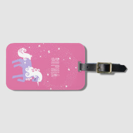 ピンク色の紫の一角星 ラゲッジタグ