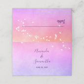 ピンク色の紫の紫の結婚鳥 プレイスカード (外部開封)