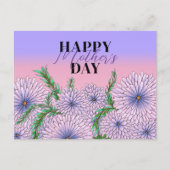 ピンク色の紫の花と葉緑の花の母の日 ポストカード (正面)