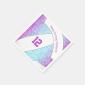 ピンク色の紫の青の女の子バレースポーツ スタンダードカクテルナプキン (角)