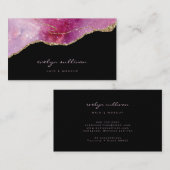 ピンク色の紫フェイクの輝きを黒に塗る 名刺 (正面/裏面)