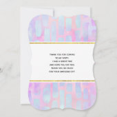 ピンク色の紫色と青色の四角形あり サンキューカード (裏面)