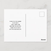 ピンク色の紫色と青色の四角形あり ポストカード (裏面)