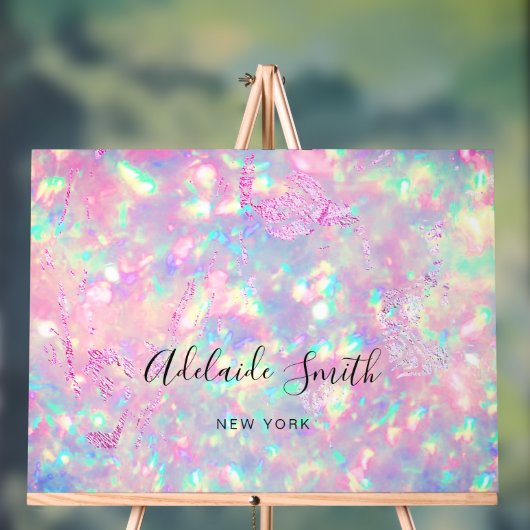 ピンク色の紫色のオパールの背景 アクリルサイン (ニュートラル)