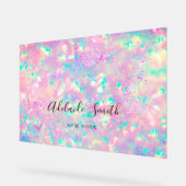 ピンク色の紫色のオパールの背景 アクリルサイン (傾斜)