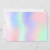 ピンク色の紫色のホログラフィックフォト誕生日 招待状 (裏面)