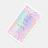 ピンク色の紫色のホログラフィック誕生日パーティー (コーナー)