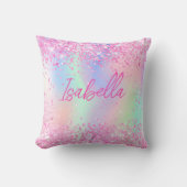 ピンク色の紫色のホログラフィック クッション (正面)