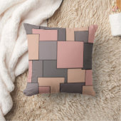 ピンク色の紫色の灰色の幾何学的パターン クッション (ブランケット)