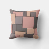 ピンク色の紫色の灰色の幾何学的パターン クッション (裏面)