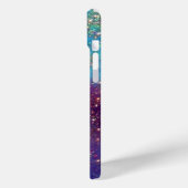 ピンク色の紫色の青い蝶の金ゴールドきらめき Case-Mate iPhoneケース (裏面 / 左)