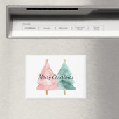 ピンク色の緑のクリスマスツリー マグネット (インサイチュ (食洗機))