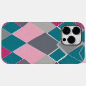 ピンク色の緑の四角 Case-Mate iPhoneケース (裏面 (横))