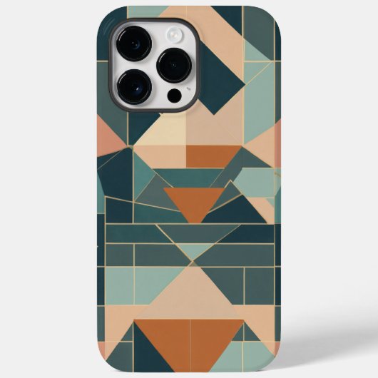 ピンク色の緑の四角 Case-Mate iPhoneケース (裏面)