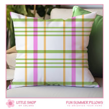 ピンク色の緑の格子縞の夏