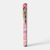 ピンク色の緑の熱帯性葉 iPhoneケース (左側面)