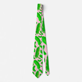 ピンク色の緑の背景 ネクタイ