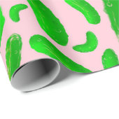 ピンク色の緑の背景 ラッピングペーパー (ロールコーナー)