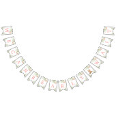 ピンク色の緑の赤ちゃんシャワーが待てる バンティングフラッグ (全)