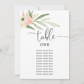 ピンク色の緑色のエレガント金ゴールド5"x7"の表番号 招待状 (正面)