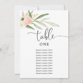 ピンク色の緑色のエレガント金ゴールド5"x7"の表番号 招待状